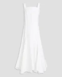 Victoria Beckham Cotton-blend poplin midi dress - White White