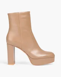 Gianvito Rossi Leather platform ankle boots - Neutral Neutral