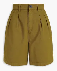 Mara Hoffman Milo pleated cotton-twill shorts - Green Green