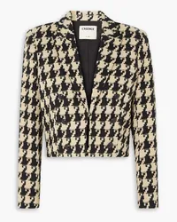 L'Agence Inez cropped houndstooth tweed blazer - Neutral Neutral