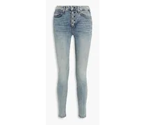 Nina faded high-rise skinny jeans - Blue