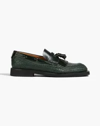 Emporio Armani Tasseled woven leather loafers - Green Green