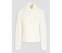 Cotton-blend ottoman jacket - White