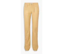 Leather straight-leg pants - Yellow