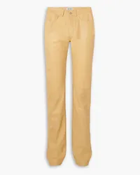 ATTICO Leather straight-leg pants - Yellow Yellow