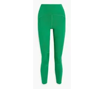 Perforated stretch leggings - Green