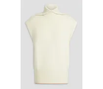 Cashmere-blend turtleneck vest - White