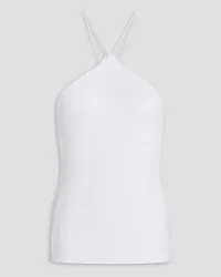 Enza Costa Ribbed jersey halterneck top - White White