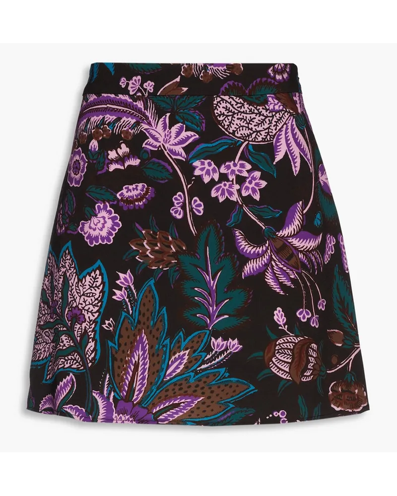 RHODE Morgan printed crepe mini skirt - Black Black