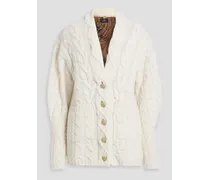 Cable-knit cardigan - White