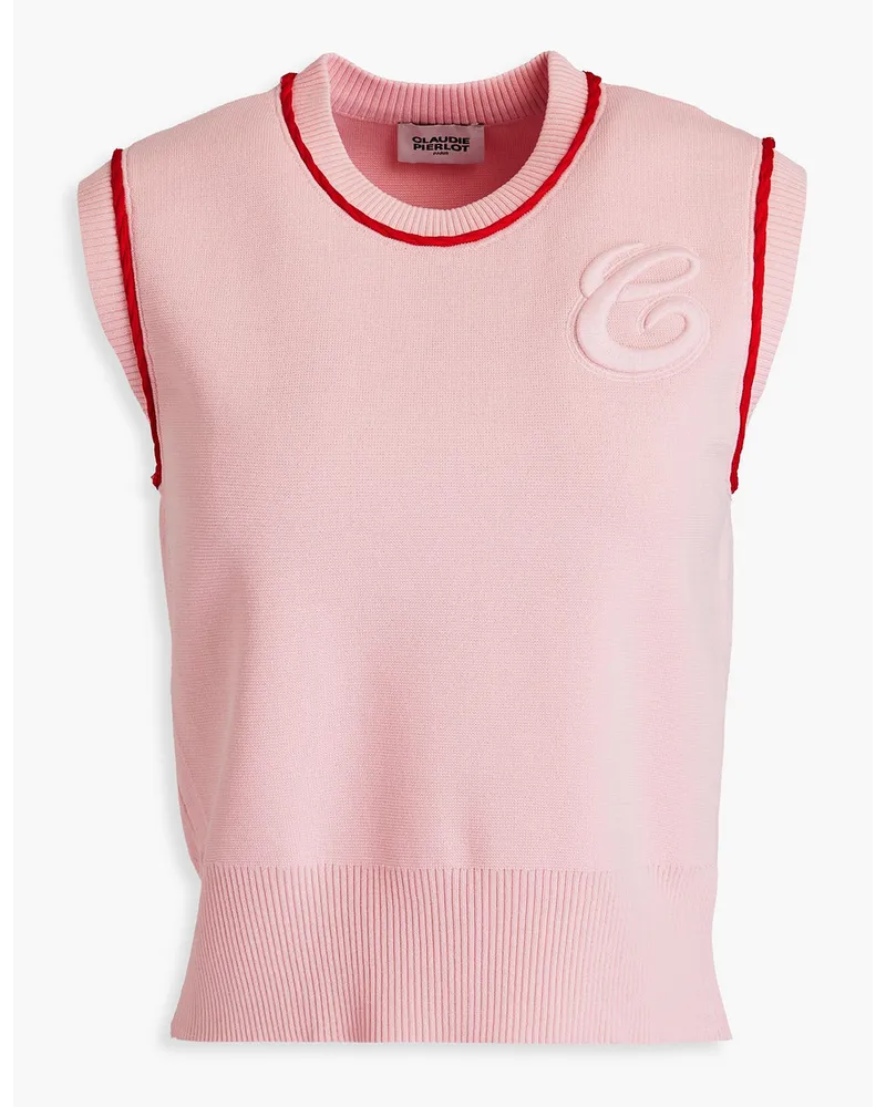 Claudie Pierlot Embroidered knitted vest - Pink Pink