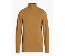 Merino wool and cashmere-blend turtleneck sweater - Brown