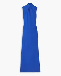 Akris Draped cutout silk-crepe gown - Blue Blue