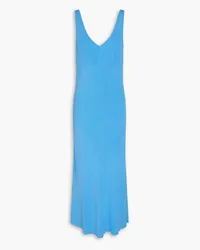 ROTATE Birger Christensen Olissa ribbed-knit midi dress - Blue Blue