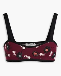 Valentino Garavani Embellished wool-jacquard bra top - Purple Purple