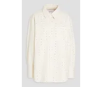 Embellished denim shirt - White