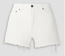 Helena frayed denim shorts - White