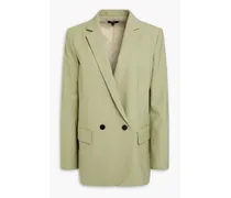 Double-breasted wool-blend blazer - Green