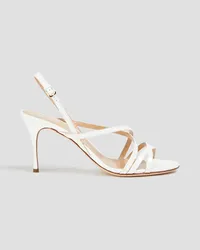 Sergio Rossi Patent-leather slingback sandals - White White