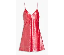 Sequined tulle mini dress - Pink