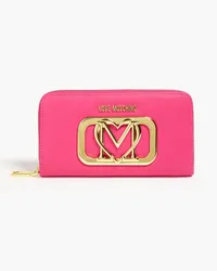 Moschino Gold Rush embellished faux leather wallet - Pink Pink