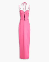 RASARIO Lace-up twill maxi dress - Pink Pink