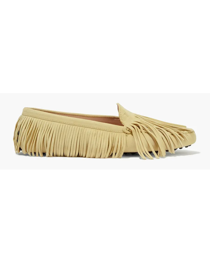 Gommino fringed suede loafers - Yellow