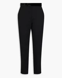 Sandro Velvet-paneled twill tapered pants - Black Black