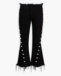 Marques ' Almeida Frayed studded mid-rise kick-flare jeans - Black Black