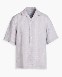 Paul Smith Checked linen shirt - Purple Purple