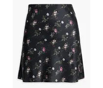 Aviva floral-print stretch-silk satin mini skirt - Black