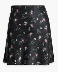 CAMI NYC Aviva floral-print stretch-silk satin mini skirt - Black Black