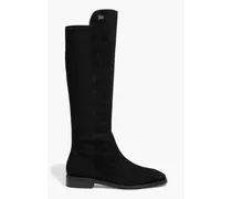Keelan suede and neoprene knee boots - Black