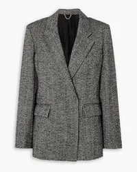 Victoria Beckham Double-breasted herringbone wool-blend tweed blazer - Black Black