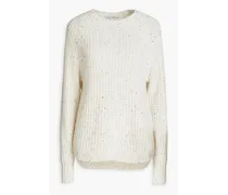 Donegal waffle-knit cashmere sweater - White