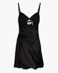 Hervé Léger Bandage-paneled cutout silk-satin mini dress - Black Black