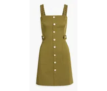 Naiyah cotton-blend twill mini dress - Green