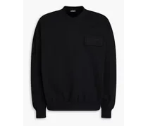 Santon logo-appliquéd French cotton-terry sweatshirt - Black
