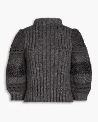 Alberta Ferretti Metallic ribbed-knit sweater - Gray Gray