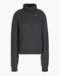 Nili Lotan Andrina cable-knit wool and cashmere-blend turtleneck sweater - Gray Gray