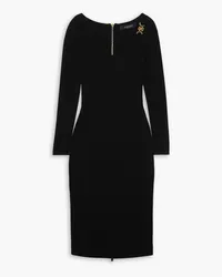 Versace Embellished stretch-crepe midi dress - Black Black