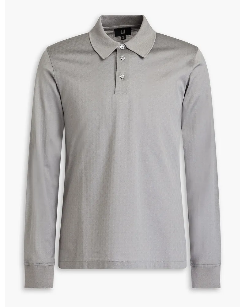 Dunhill Jacquard-knit cotton polo shirt - Gray Gray