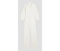 Cotton-blend twill jumpsuit - White