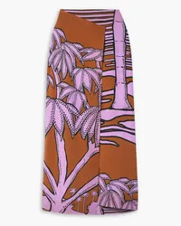 Johanna Ortiz Islote Salvaje printed silk-crepe midi wrap skirt - Pink Pink