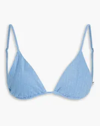 Onia Alexa ribbed terry triangle bikini top - Blue Blue