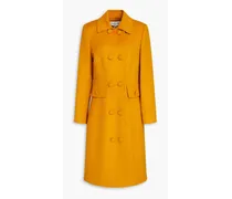 Double-breasted wool and cashmere-blend felt coat - Yellow