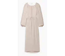 Lois crochet-trimmed silk-chiffon maxi dress - Gray