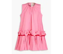Jura ruffled cotton-poplin mini dress - Pink