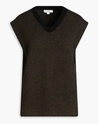 Vince Houndstooth wool and cashmere-blend vest - Brown Brown