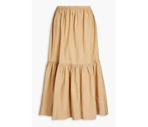 Cotton-poplin midi skirt - Neutral